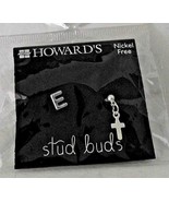 Cross Earrings Stud Buds Initial E Pierced Jewelry Howards Nickel Free S... - £9.26 GBP