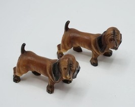 Pair of Small Dachshund Plastic Dog Figurine - $76.50