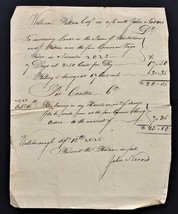 1815 antique Survey Invoice TIOGA CHEMUNG RIVER bradford county lawrenceville pa - £51.38 GBP