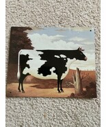 Vintage Matchcover Tin Folk Art Cow Sign: AMCAL Convention 1983 Approx 8x6&quot; - $9.54