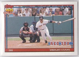 M) 1991 Topps Baseball Trading Card - Dwight Evans #155 - £1.47 GBP