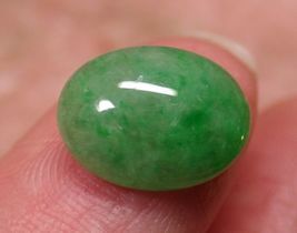 Small Certified Green 100% Natural A Jade jadeite Ring Cabochon Bead - £66.88 GBP