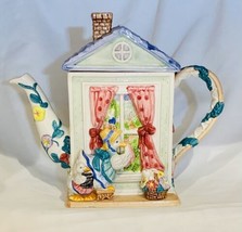 Fitz &amp; Floyd GOOSEBERRY LANE Hand painted Ceramic Teapot 1994 3D Mother Goose - £55.37 GBP