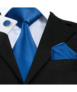 Royal Blue Necktie Set (with Hanky and Cufflinks) - £15.23 GBP