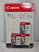 Canon BCI-6 Genuine Printer Ink Cartridge Lot of Cyan Magenta &amp; Yellow SEALED - £19.94 GBP