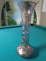 Bohemian Crystal VASE Hand Painted Gold Signed Cruet Pitcher Original PICK1 (Num - $94.07+