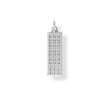 Oxidized Sterling Silver Cribbage Board Charm for Charm Bracelet or Necklace - £16.78 GBP
