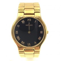 Pre-Owned Movado Dress Watch 32mm Gold tone Case Black Roman Numeral Dial - £296.60 GBP