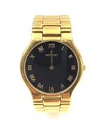Pre-Owned Movado Dress Watch 32mm Gold tone Case Black Roman Numeral Dial - £297.17 GBP