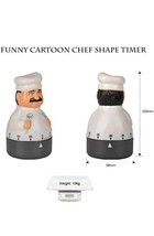 Chef Shaped 60 Minute Mechanical Kitchen Timer 4&quot; Tall - $6.90