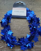 Patriotic Wired Garland  25 Ft Blue Stars-Brand New-SHIPS N 24 HOURS - $16.71