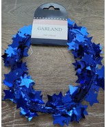Patriotic Wired Garland  25 Ft Blue Stars-Brand New-SHIPS N 24 HOURS - $16.71