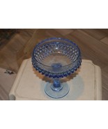 Vintage Hobnailed Light Blue Glass Candy Dish, 7” tall - £19.65 GBP