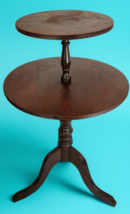 1940s Mahogany Round 2 Tier Tripod Leg Butlers Table Dumbwaiter Old Plan... - $5,016.97 MXN