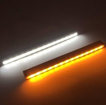 2pc 12V Universal White Amber Turn Signal Switch Fog LED Light Strip FOL... - £22.62 GBP