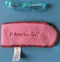 American Girl Doll Blue Glasses With Pink Fleece Case QQ - $6.87