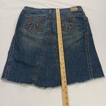 Hydraulic RN#99678 Women's Blue Cotton Stretch Denim Frayed Skirt Size 13/14 image 7