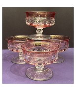 (4) Tiffin-Franciscan Kings Crown Dual Cranberry Flash Sherbet Champagne... - $23.36