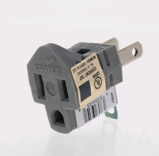 Cooper 419GY Gray Polarized 3-Prong Plug Outlet Cord Adapter Grounding 1... - $11.62