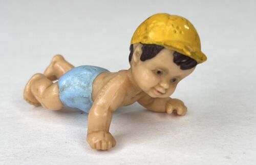 Vintage Bully Baby Boy In Yellow Ball Cap Hat 1985 West Germany Figure - $1.99