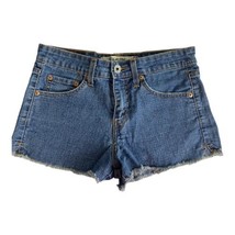 Levis 518 Womens Shorts Adult Size 5 Medium Wash Denim Raw Hem Hot Pant ... - £17.61 GBP