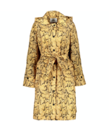 Frame Sz M Women Python Print Trench Coat Rain Hood Utility Belted Overc... - £31.35 GBP