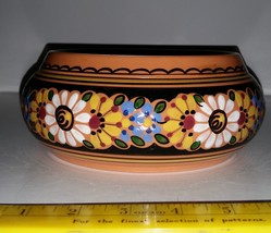 Vintage Czechoslovakian KeraLit Pottery Bowl Flowers all around - $39.99