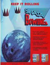 Strata Bowling Arcade Flyer Original Vintage NOS 1990 Artwork Sheet 8.5&quot; x 11&quot; - £10.84 GBP