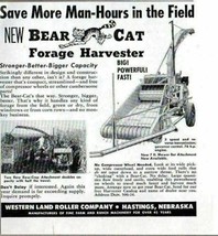 1955 Print Ad Bear Cat Forage Harvester Farm Western Land Roller Hasting... - £7.67 GBP