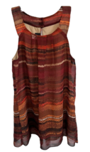 By&amp;By Women&#39;s Blouse Sleeveless Lined Top Size S Orange Brown Printed - £7.76 GBP
