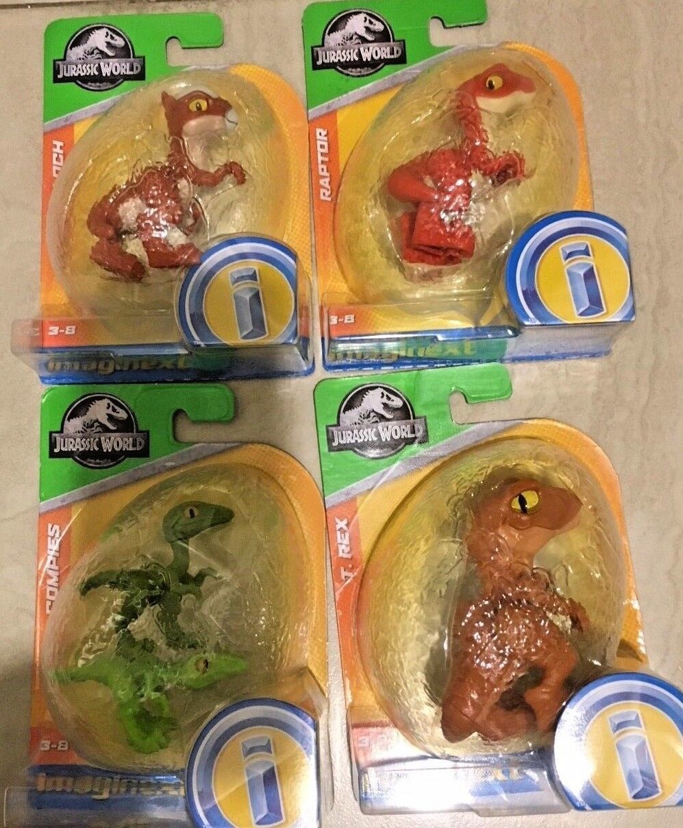 4 Jurassic World Imaginext Figures Compies Raptor T-rex Stygimoloch ...