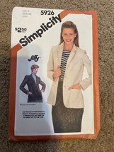 Simplicity Jiffy® 5926 Misses Size 6-10 Jacket Sewing Pattern Vintage ©1983 - £3.18 GBP