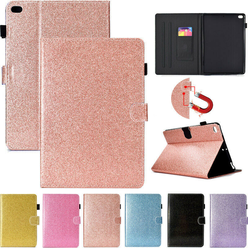 For iPad Pro 11 2020 5/6/7th Gen Air 1 2 Mini 5 Smart Glitter Leather Case Cover