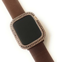 Apple Watch Series 4/5/6/if Bezel Face Case Brown Coffee Cubic Silver - £66.13 GBP