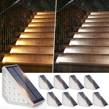 Solar Step Lights 8 Pack Upgraded 2 in 1 LED Solar Stair Lights Waterpro... - £73.48 GBP