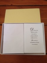 Box of 25 Sympathy Reply Blank Inside White Cards w/ Envelopes Family Fr... - £19.91 GBP