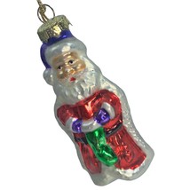 Thomas Pacconi Christmas Ornament Museum Series Red Purple Santa Stocking Glass - £9.90 GBP