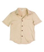 Appaman Boys Beige Textured Short Sleeve Button-Up Shirt 2T NWT - $42.45 CAD