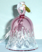 Waterford Crystal Lismore Cranberry Bell Christmas Ornament #1061173 New Boxed - £65.71 GBP