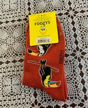 Foozys Toucan Bird Design Red Ladies Crew Socks Size 4 to 10 Novelty Bra... - £9.15 GBP
