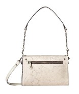 New Patricia Nash Women&#39;s Turati Top Zip Crossbody Bag White Haircalf - $118.79