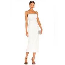 Bardot Roberta Midi Dress Ivory White Crepe Mesh Women&#39;s Size 8 M NWT Revolve - £39.55 GBP