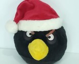 Angry Birds Christmas Black Bomb Santa Hat Plush 7&quot; Stuffed Animal No Sound - £21.70 GBP