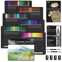 138 Colours Professional Colouring Pencils &amp; Books &amp; Sketch Pad &amp; Sharpe... - $75.83