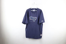Vintage Reebok Mens XL Distressed Spell Out St Louis Rams Football T-Shirt Blue - £27.74 GBP