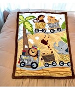 Lambs &amp; Ivy Crib Comforter Quilt Woodland Animals Monkey Lion Giraffe El... - £19.32 GBP