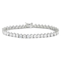 11.65 Ct D/FL Brilliant Moissanite 14K White Gold Plated Tennis Link Bracelet 8&quot; - $211.91