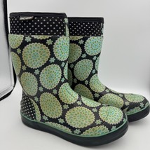 BOGS Taylor Dahlia Women’s Size 9 Waterproof Garden Rain Boots Black Green - $39.95