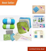 Elegant Beginner Knitting Kit: Create 4 Dishcloths &amp; 4 Coasters for DIY ... - $35.59