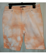 NWT WOMENS Gloria Vanderbilt ORANGE TIE DYE DENIM MID RISE BERMUDA SHORT... - $648.73 MXN